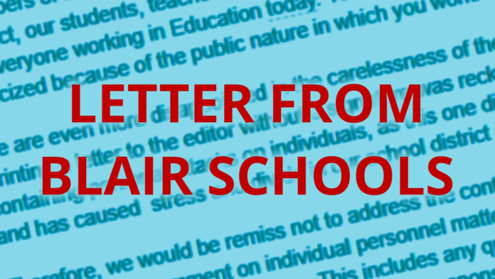 Blair Schools Respond to Anonymous Allegations